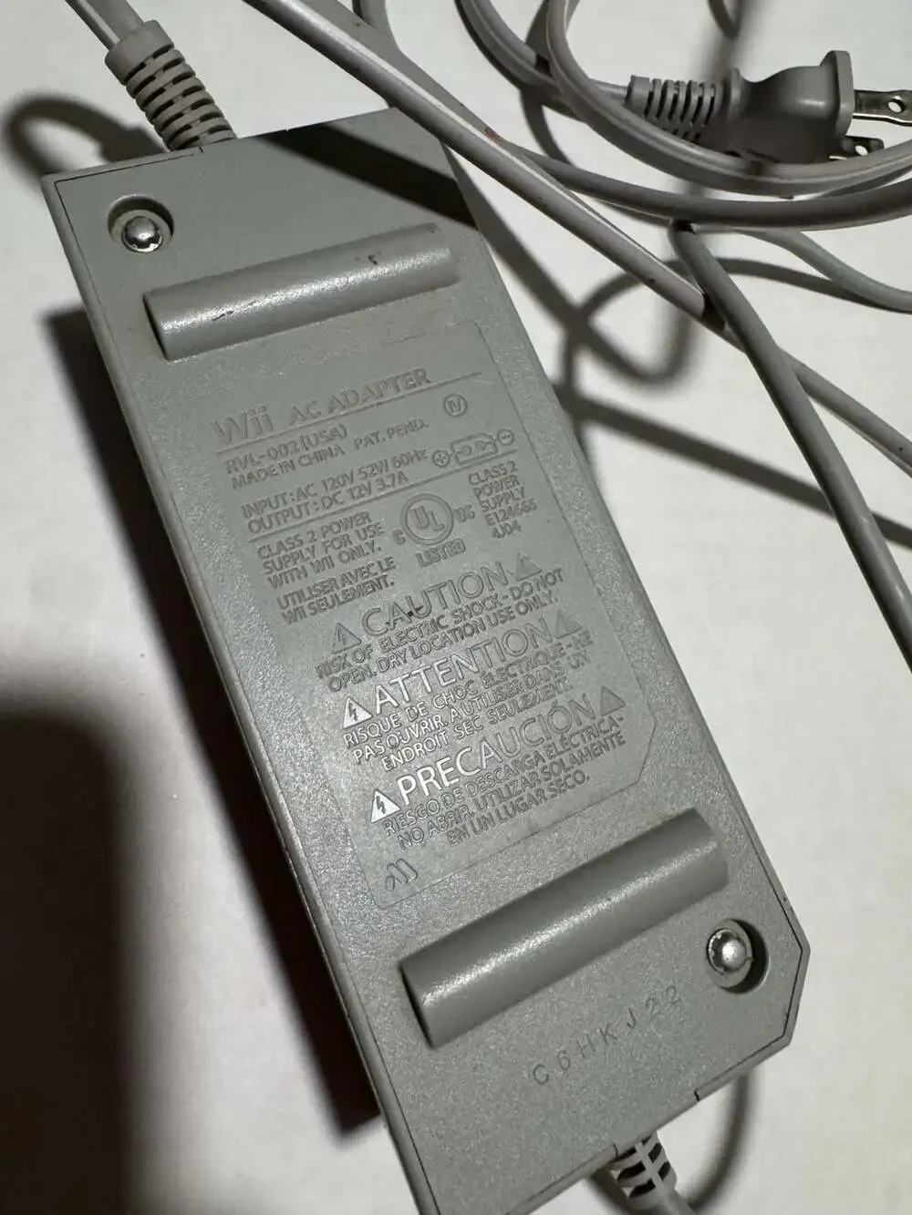 Nintendo Wii Official OEM AC Adapter Power Supply Cord RVL-002